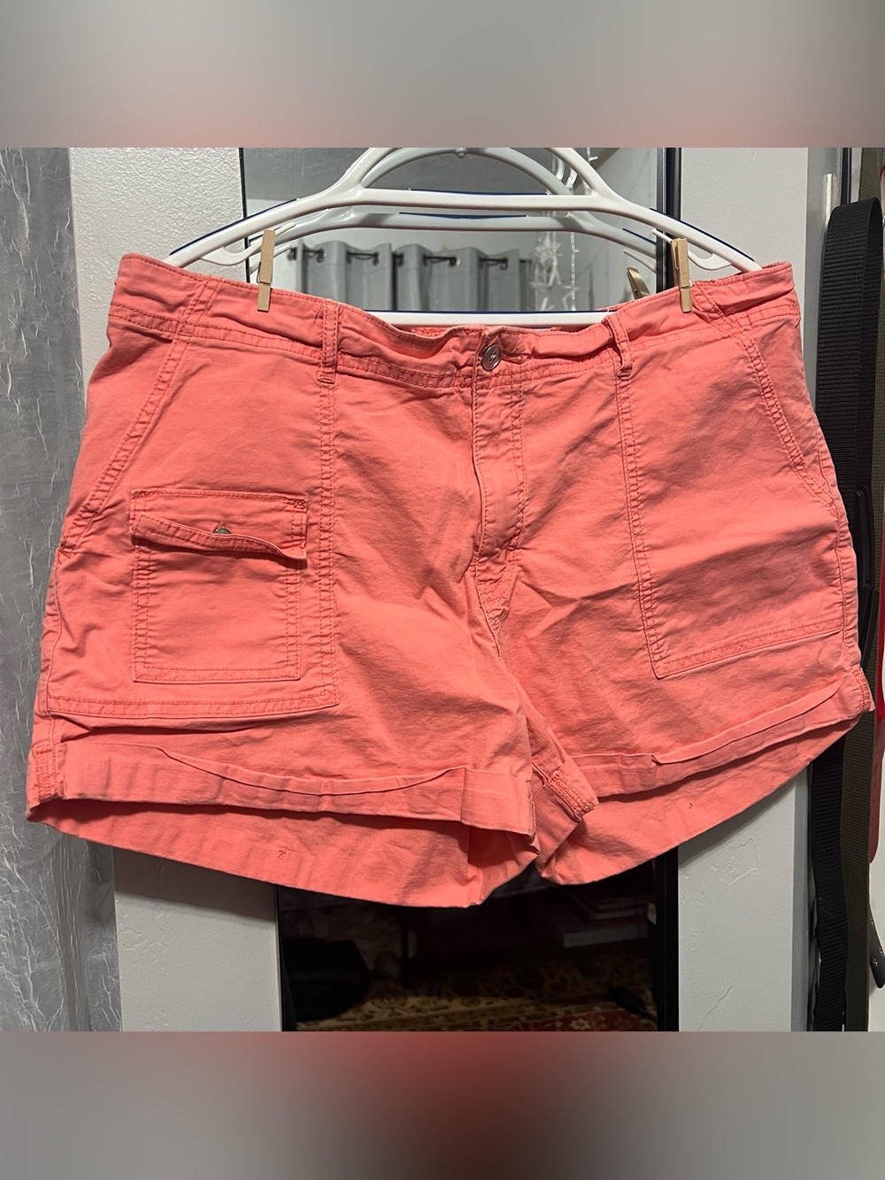 Time and Tru Coral Utility Shorts